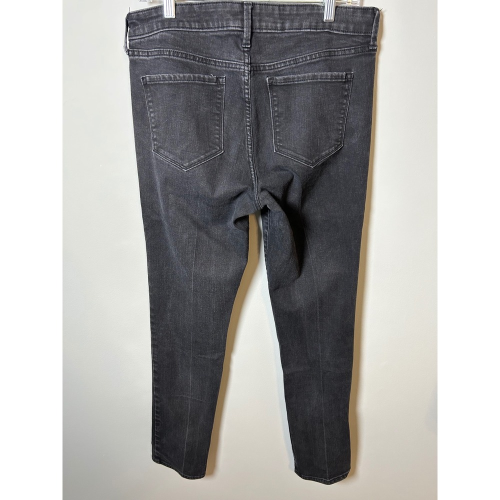 Old Navy Power Straight Jeans Womens 12 Tall Washed Black High Waisted Stretch - Picture 2 of 4